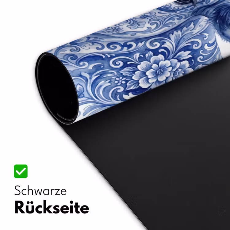 Illustratie - Koe - Blauw Muismat XXL klein -ysfeer2_duits