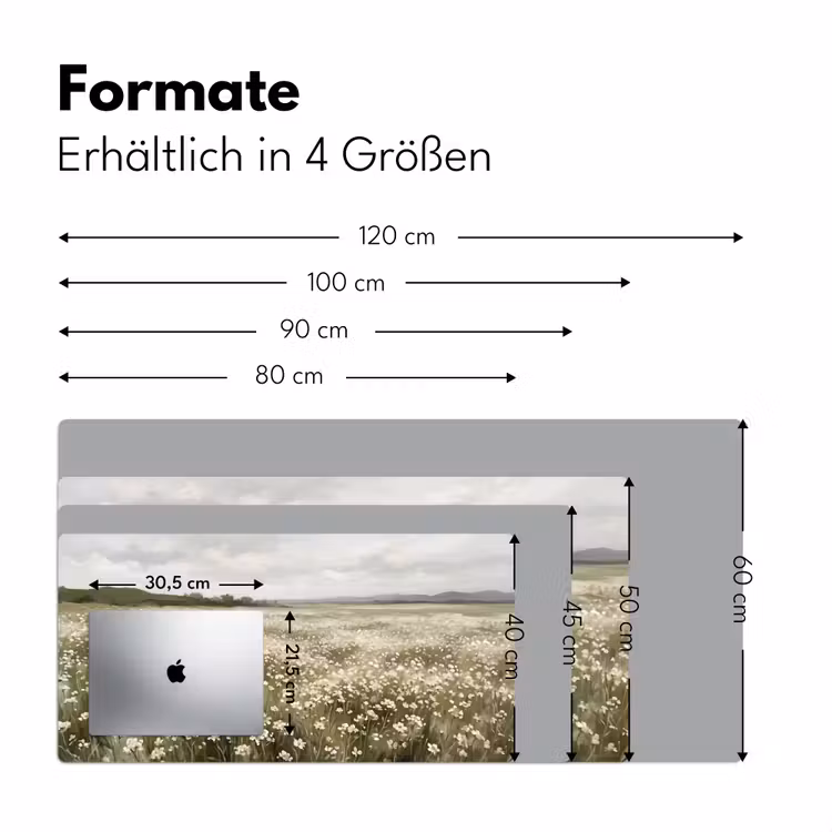 Illustratie - Landschap - Wit Muismat XXL klein -ysfeer5_duits