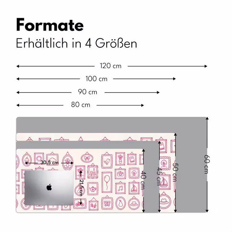 Illustratie - Collectie - Kunst - Minimalistisch - Roze Muismat XXL klein -ysfeer5_duits