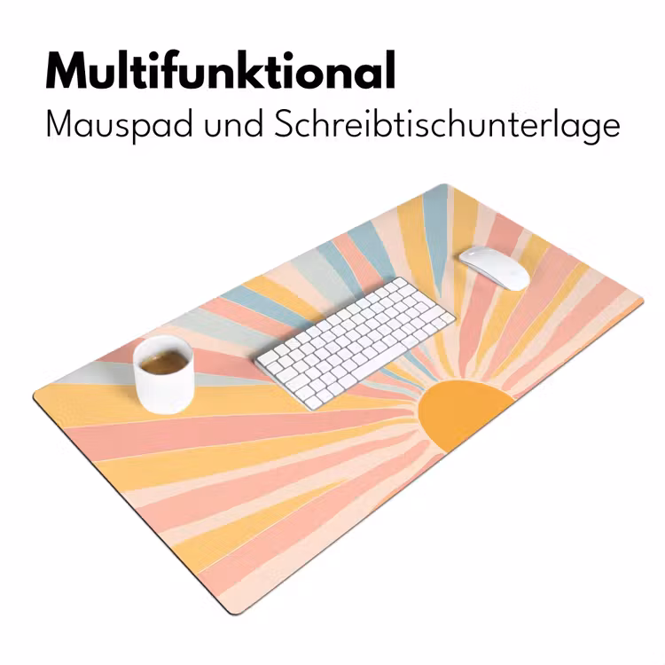 Illustratie - Zon - Pastelkleuren Muismat XXL klein -ysfeer4_duits