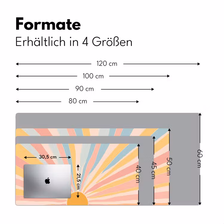 Illustratie - Zon - Pastelkleuren Muismat XXL klein -ysfeer5_duits