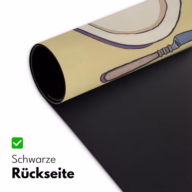 Illustratie - Bord - Bestek - Beige Muismat XXL klein -ysfeer2_duits