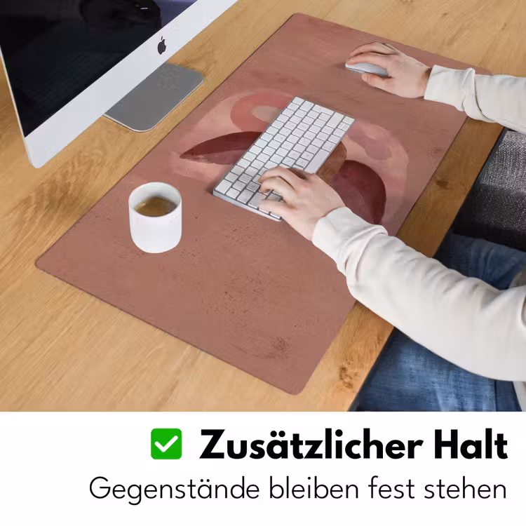 Illustratie - Vogels - Abstract - Roze Muismat XXL klein -ysfeer3_duits