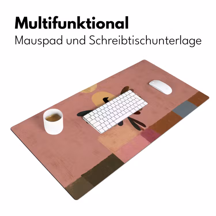 Illustratie - Vogel - Vlakken - Kleurrijk Muismat XXL klein -ysfeer4_duits