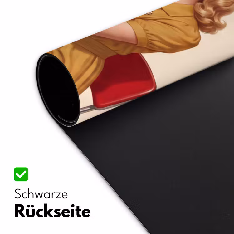 Illustratie - Mascara - Vrouw - Geel Muismat XXL klein -ysfeer2_duits