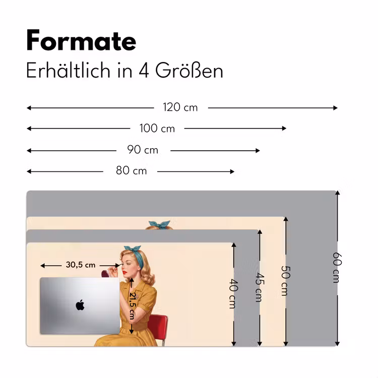 Illustratie - Mascara - Vrouw - Geel Muismat XXL klein -ysfeer5_duits