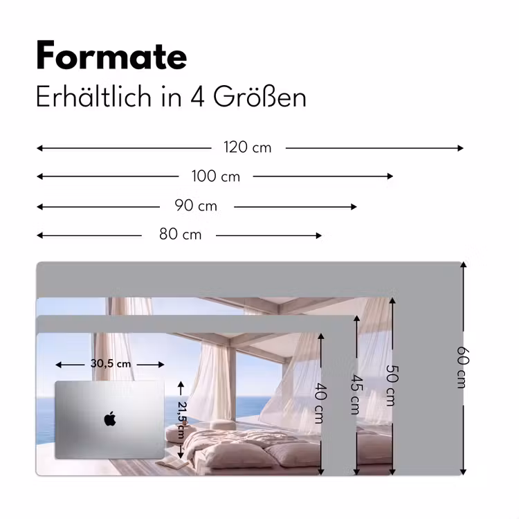 Schreibtischunterlage - Innenausstattung – Meerblick – Modern – Ruhe – Beige - Interieur - Zeezicht - Modern - Rust - Beige Muismat XXL klein
