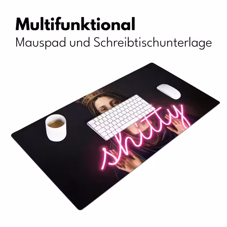Ironisch - Tekst - Neon Muismat XXL klein -ysfeer4_duits