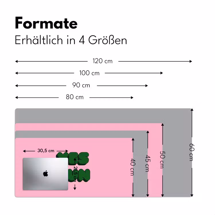 Yes fun - Groen - Roze Muismat XXL klein -ysfeer5_duits