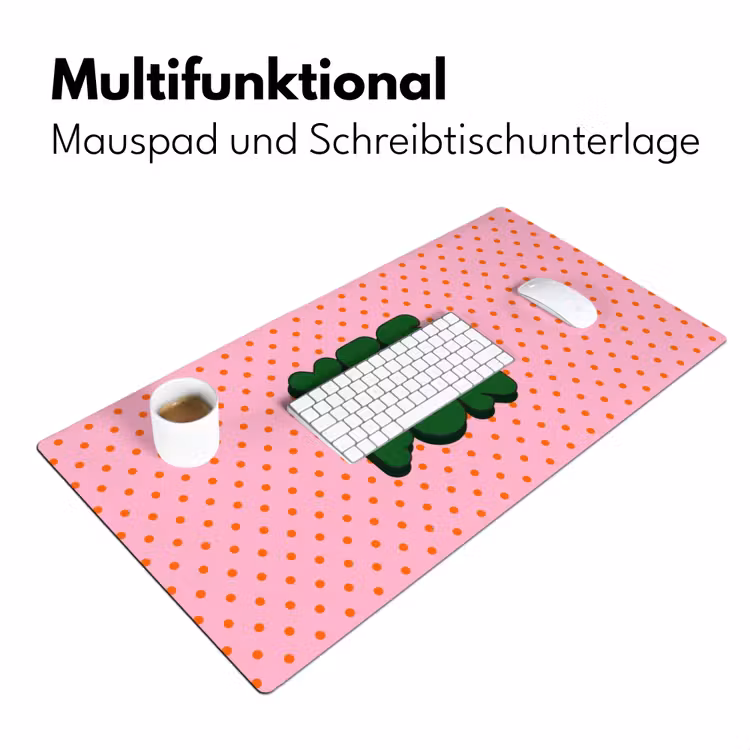 Yes fun - Groen - Roze - Stippen Muismat XXL klein -ysfeer4_duits