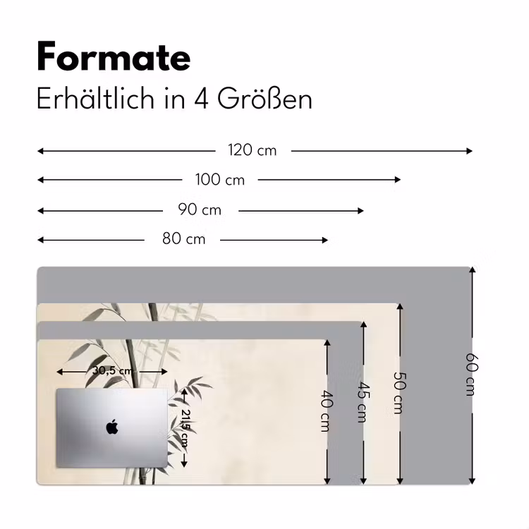 Japandi - Bamboe - Beige Muismat XXL klein -ysfeer5_duits