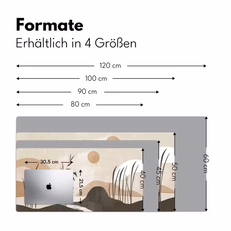 Japandi - Landschap - Beige Muismat XXL klein -ysfeer5_duits