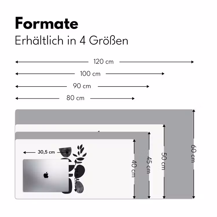 Japandi - Zwart - Abstract Muismat XXL klein -ysfeer5_duits