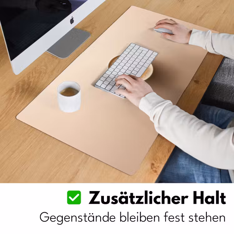 Koffie - Melkschuim - Lach - Beige Muismat XXL klein -ysfeer3_duits