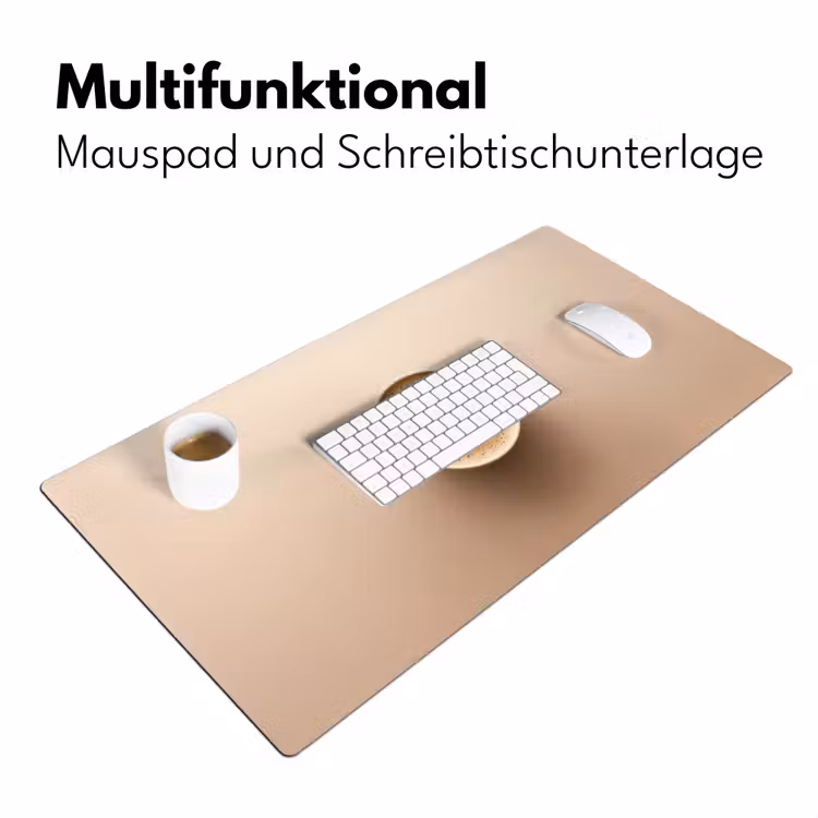 Koffie - Melkschuim - Lach - Beige Muismat XXL klein -ysfeer4_duits