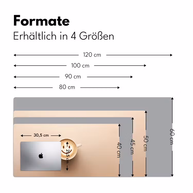 Koffie - Melkschuim - Lach - Beige Muismat XXL klein -ysfeer5_duits