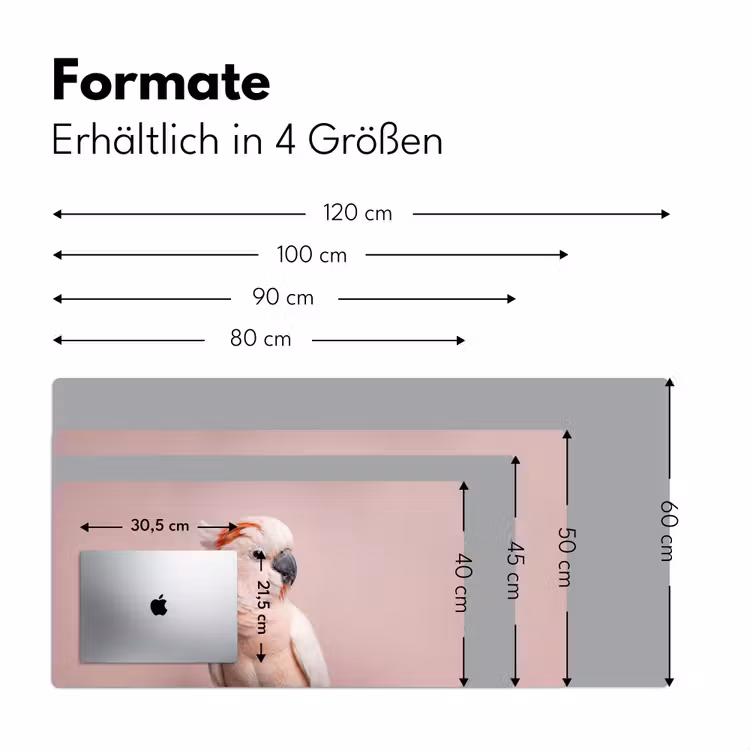 Kaketoe - Portret - Roze Muismat XXL klein -ysfeer5_duits