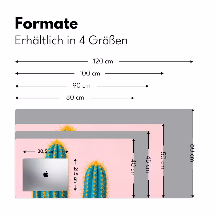 Cactussen - Modern - Pastel Muismat XXL klein -ysfeer5_duits