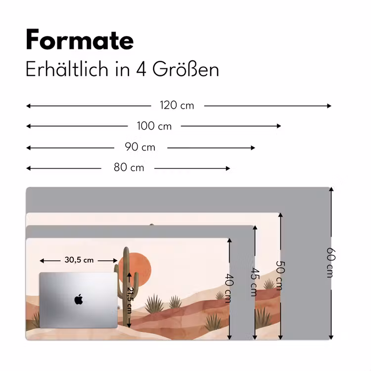 Cactus - Duinen - Modern - Landschap - Groen Muismat XXL klein -ysfeer5_duits