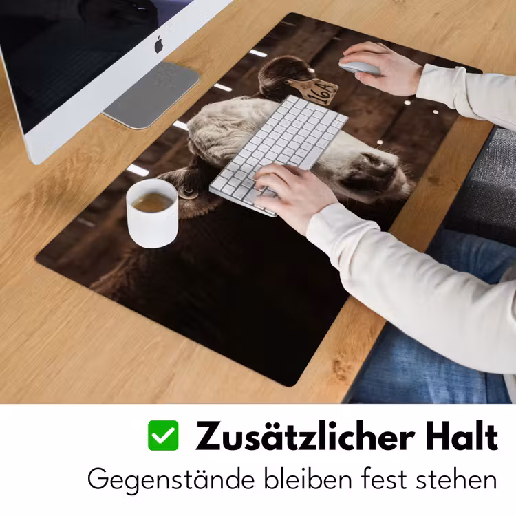 Kalf - Oormerk - Houten stal Muismat XXL klein -ysfeer3_duits