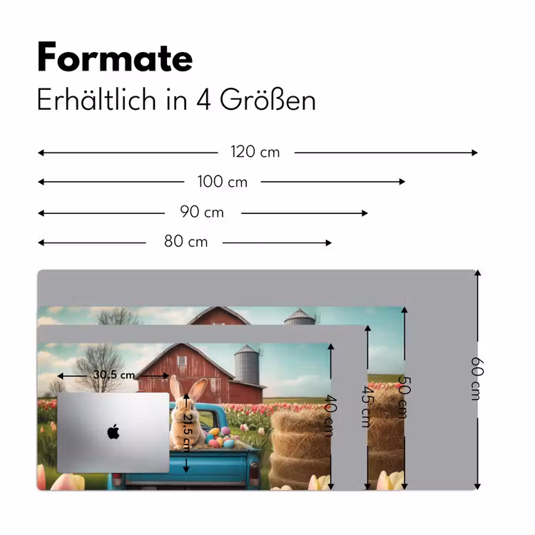 Konijn - Boerderij - Eieren Muismat XXL klein -ysfeer5_duits