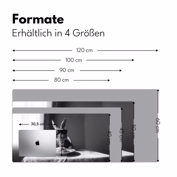 Konijn - Bunny - Zonnebril - Tafelkleed - Pasta - Schattig Muismat XXL klein -ysfeer5_duits