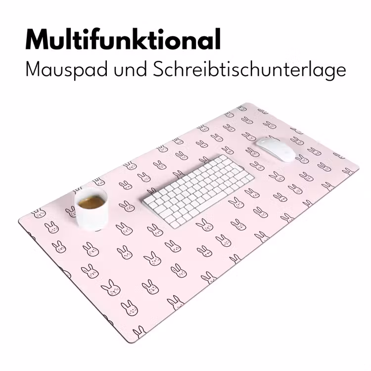 Konijnen - Minimalistisch - Roze Muismat XXL klein 681 -ysfeer4_duits