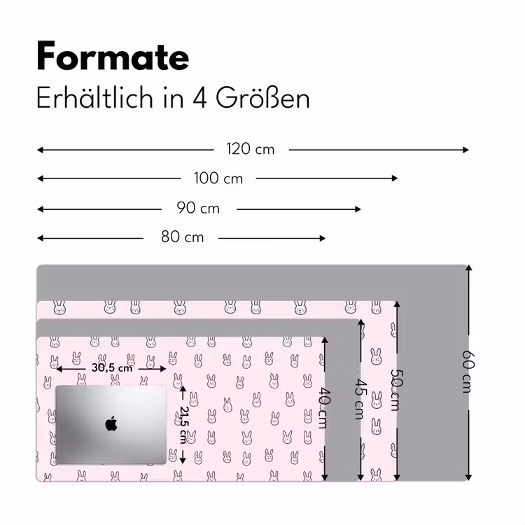 Konijnen - Minimalistisch - Roze Muismat XXL klein 681 -ysfeer5_duits