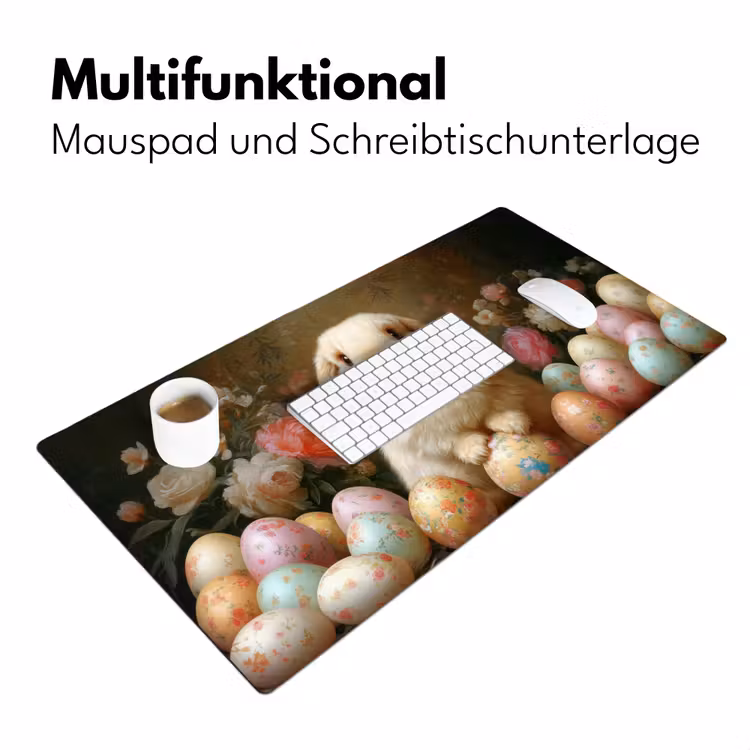 Konijn - Paaseieren - Stilleven Muismat XXL klein -ysfeer4_duits