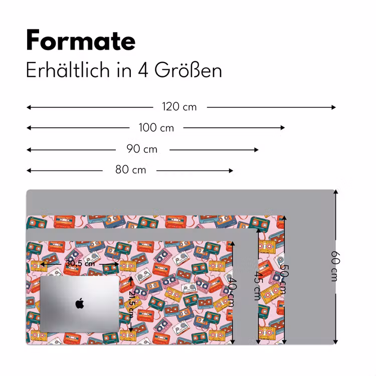 Cassette - Patroon - Roze Muismat XXL klein 681 -ysfeer5_duits