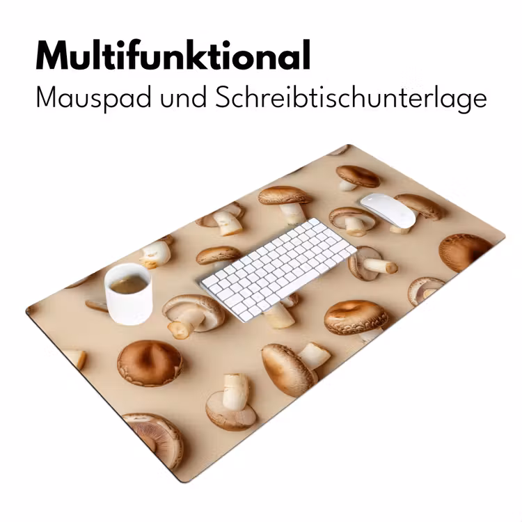 Kastanje Champignons - Beige Muismat XXL klein -ysfeer4_duits