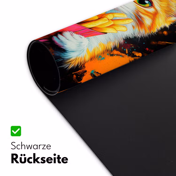 Kat - Eten - Patat - Graffiti - Abstract Muismat XXL klein -ysfeer2_duits