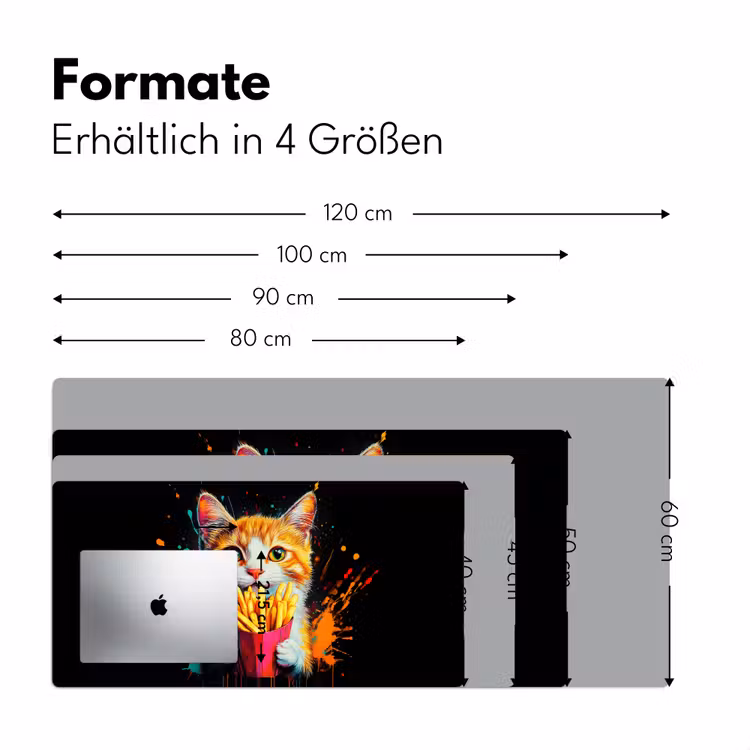 Kat - Eten - Patat - Graffiti - Abstract Muismat XXL klein -ysfeer5_duits
