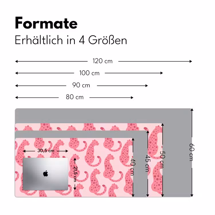 Kat - Gevlekt - Dieren - Patroon - Roze Muismat XXL klein -ysfeer5_duits