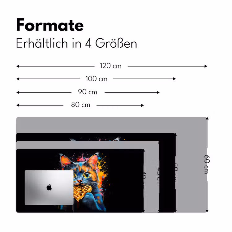 Kat - Graffiti - Kleurrijk - Wafel - Eten Muismat XXL klein -ysfeer5_duits