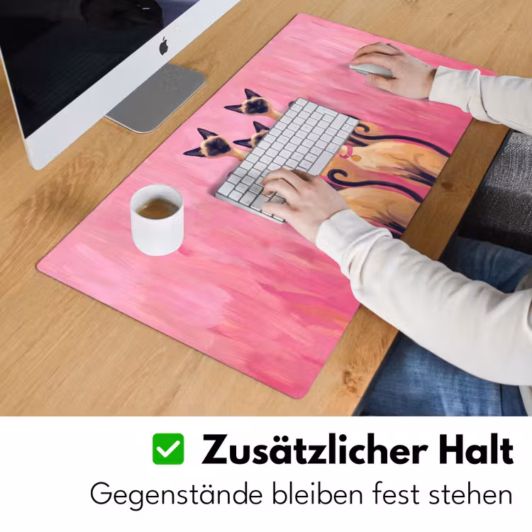 Schreibtischunterlage - Katze – Gruppe – Tiere – Modern – Rosa - Kat - Groep - Dieren - Modern - Roze Muismat XXL klein