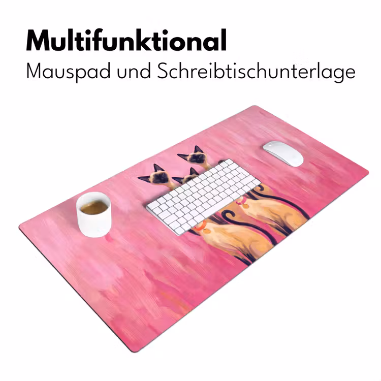Schreibtischunterlage - Katze – Gruppe – Tiere – Modern – Rosa - Kat - Groep - Dieren - Modern - Roze Muismat XXL klein