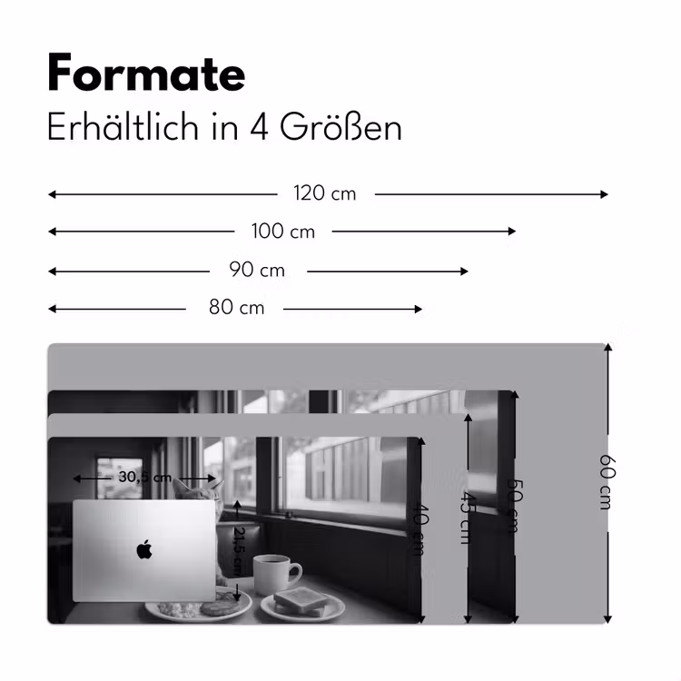 Kat - Koffie - Brood - Zwart Muismat XXL klein -ysfeer5_duits