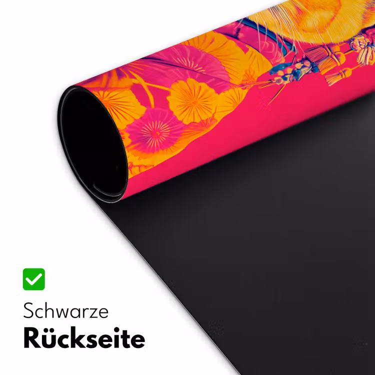 Kat - Kimono - Bloemen - Roze Muismat XXL klein -ysfeer2_duits