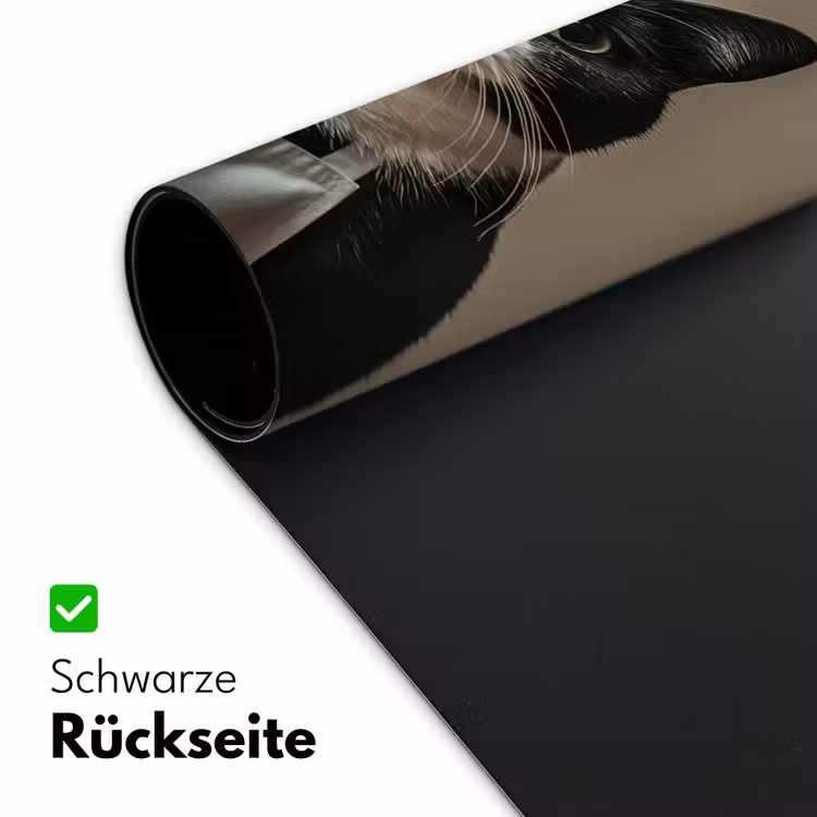 Kat - Kokskleding - Zwart - Wit Muismat XXL klein -ysfeer2_duits