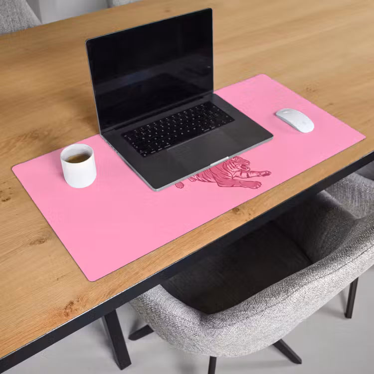 Schreibtischunterlage - Katze – Springend – Tiere – Rosa – Modern - Kat - Springend - Dieren - Roze - Modern Muismat XXL klein