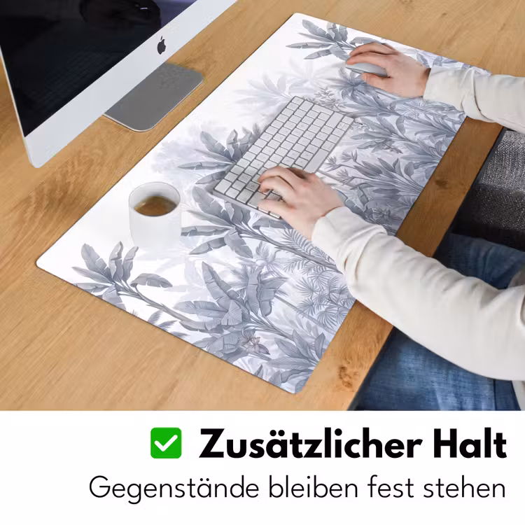 Kat - Tropisch bos - Modern - Grijs Muismat XXL klein -ysfeer3_duits