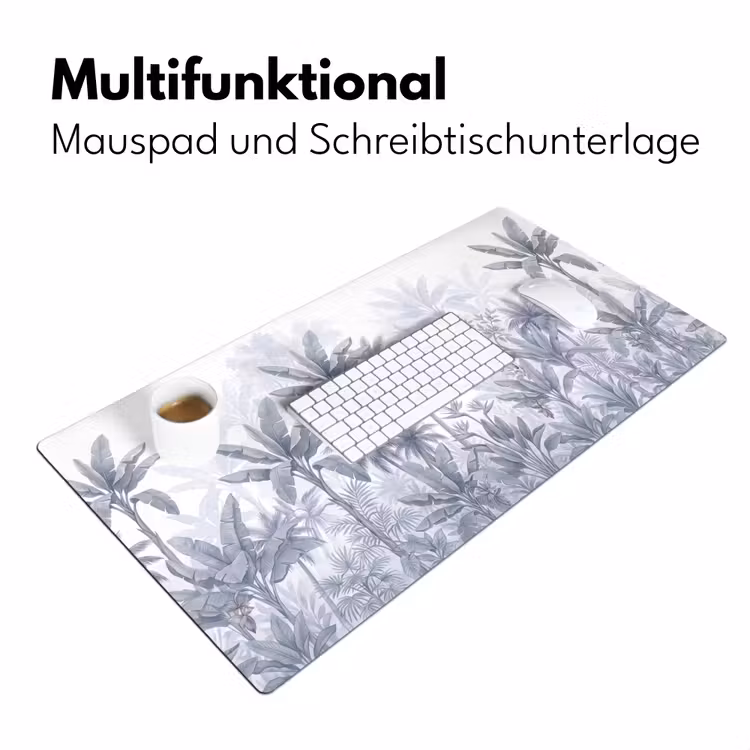 Kat - Tropisch bos - Modern - Grijs Muismat XXL klein -ysfeer4_duits