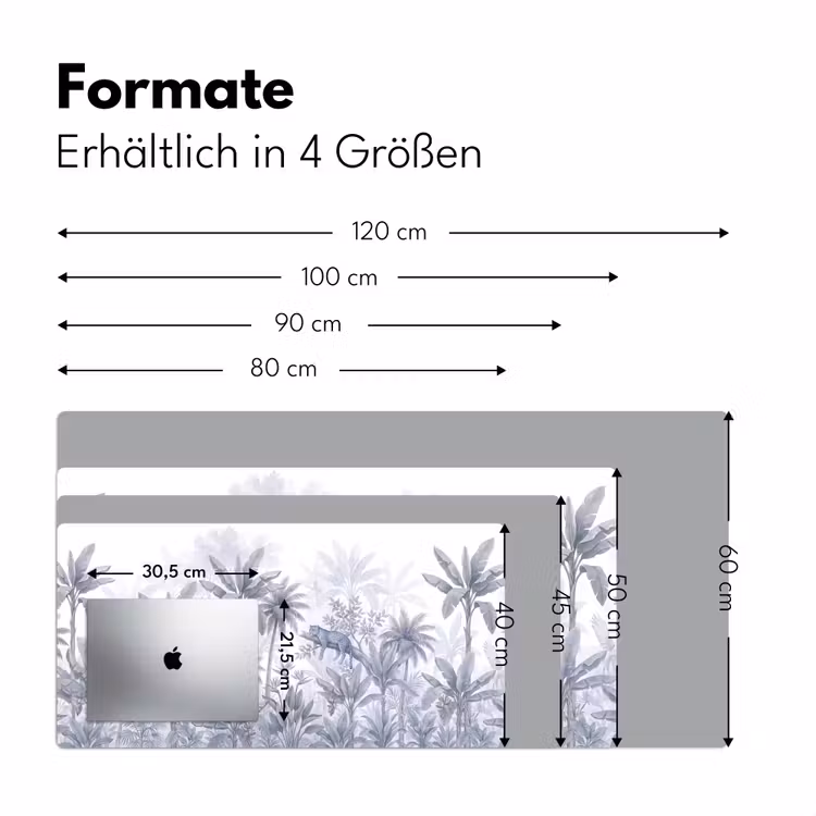 Kat - Tropisch bos - Modern - Grijs Muismat XXL klein -ysfeer5_duits