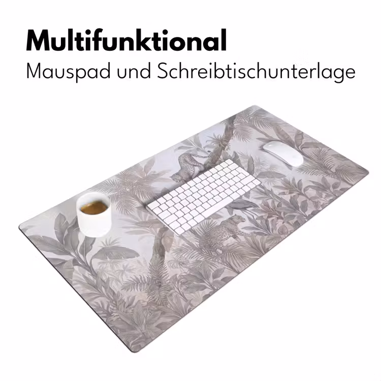 Kat - Vogel - Jungle - Illustratie - Dieren Muismat XXL klein -ysfeer4_duits