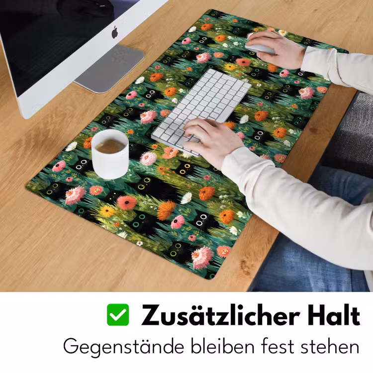 Katten - Bloemen - Kleurrijk Muismat XXL klein 681 -ysfeer3_duits