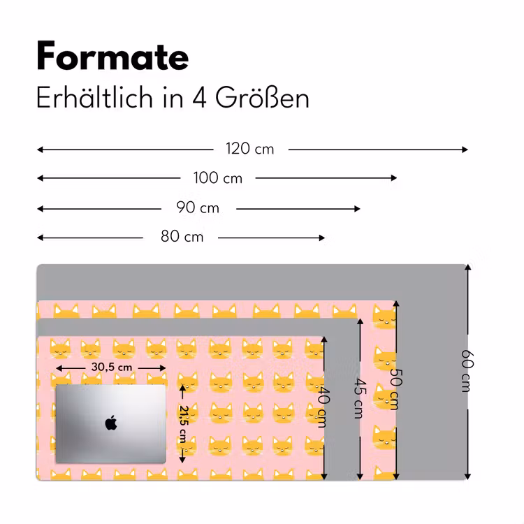Katten - Patroon - Roze Muismat XXL klein 681 -ysfeer5_duits