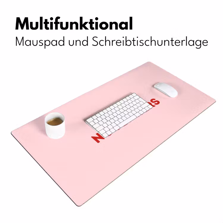 No rain no flowers - Minimalistisch - Roze - Bloem Muismat XXL klein -ysfeer4_duits
