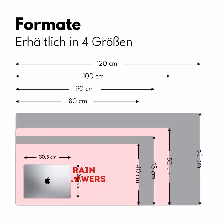 No rain no flowers - Minimalistisch - Roze - Bloem Muismat XXL klein -ysfeer5_duits