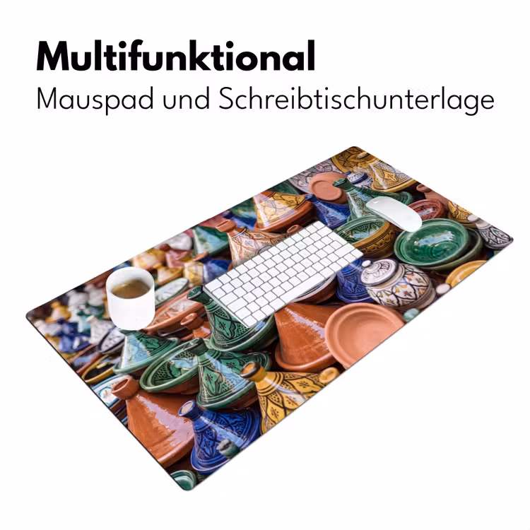 Schreibtischunterlage - Keramik – Bunt – Muster - Aardewerk - Kleurrijk - Patroon Muismat XXL klein